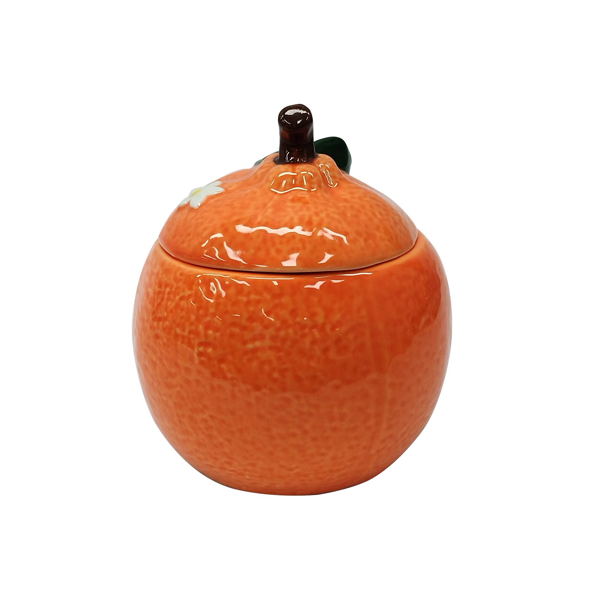 5" Orange Ceramic Sugar Jar with Lid by Ashland®